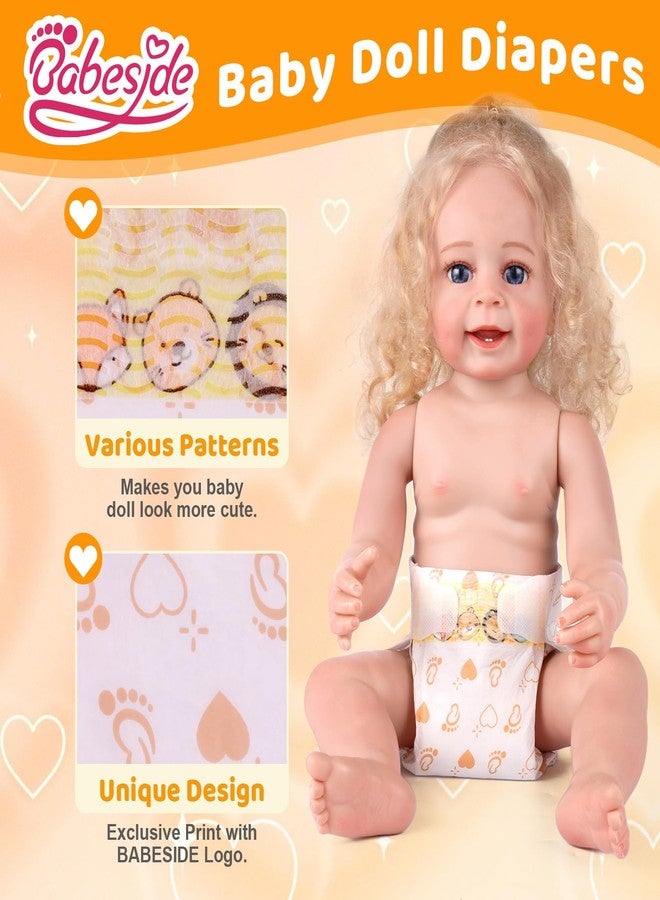 BABESIDE 15 Pcs Reborn Baby Doll Accessories Diapers Set for 17-24 Inch Dolls - Realistic Baby Doll Underwear with Cute Animal Pattern for Newborn & Reborn Dolls - Image 4